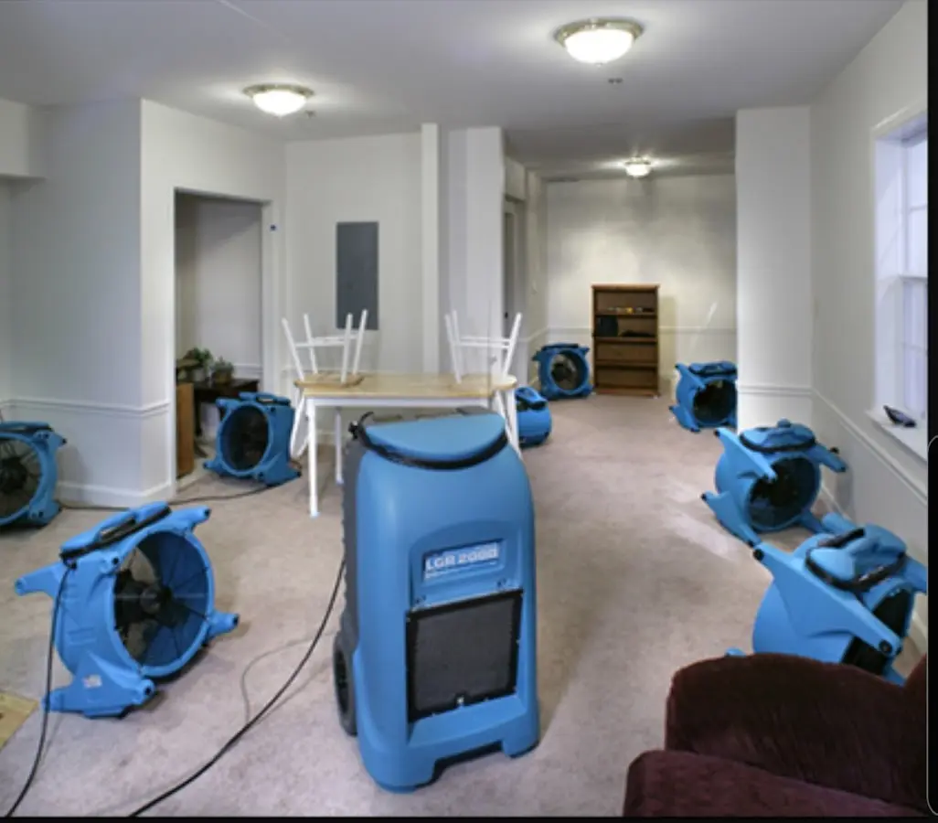 Air movers and dehumidifier setup for Water Extraction & Removal in Sonoma